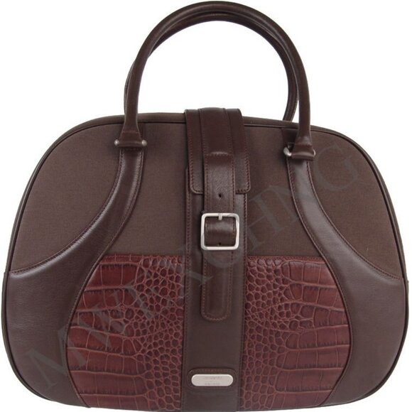 Samsonite Black Label McQueen Laptop Notebook Case Bag Leather Canvas - Picture 1 of 4